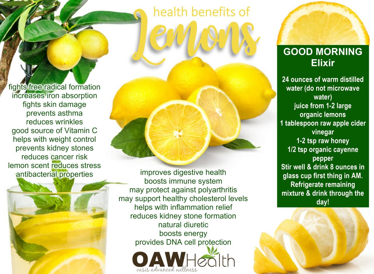 Health lemons benefits benefit green oawhealth remedies natural